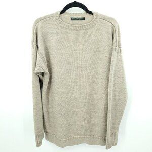 WooLovers 100% British Wool Crewneck Sweater L Tan